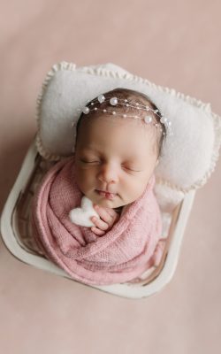 sweet baby girl wrapped in pink